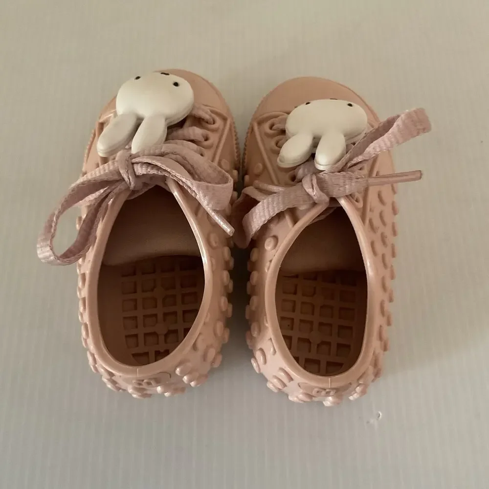 Mini Melissa x Miffy Baby Pink Rubber Sneakers Toddler Size 7/8 Cute Bunny